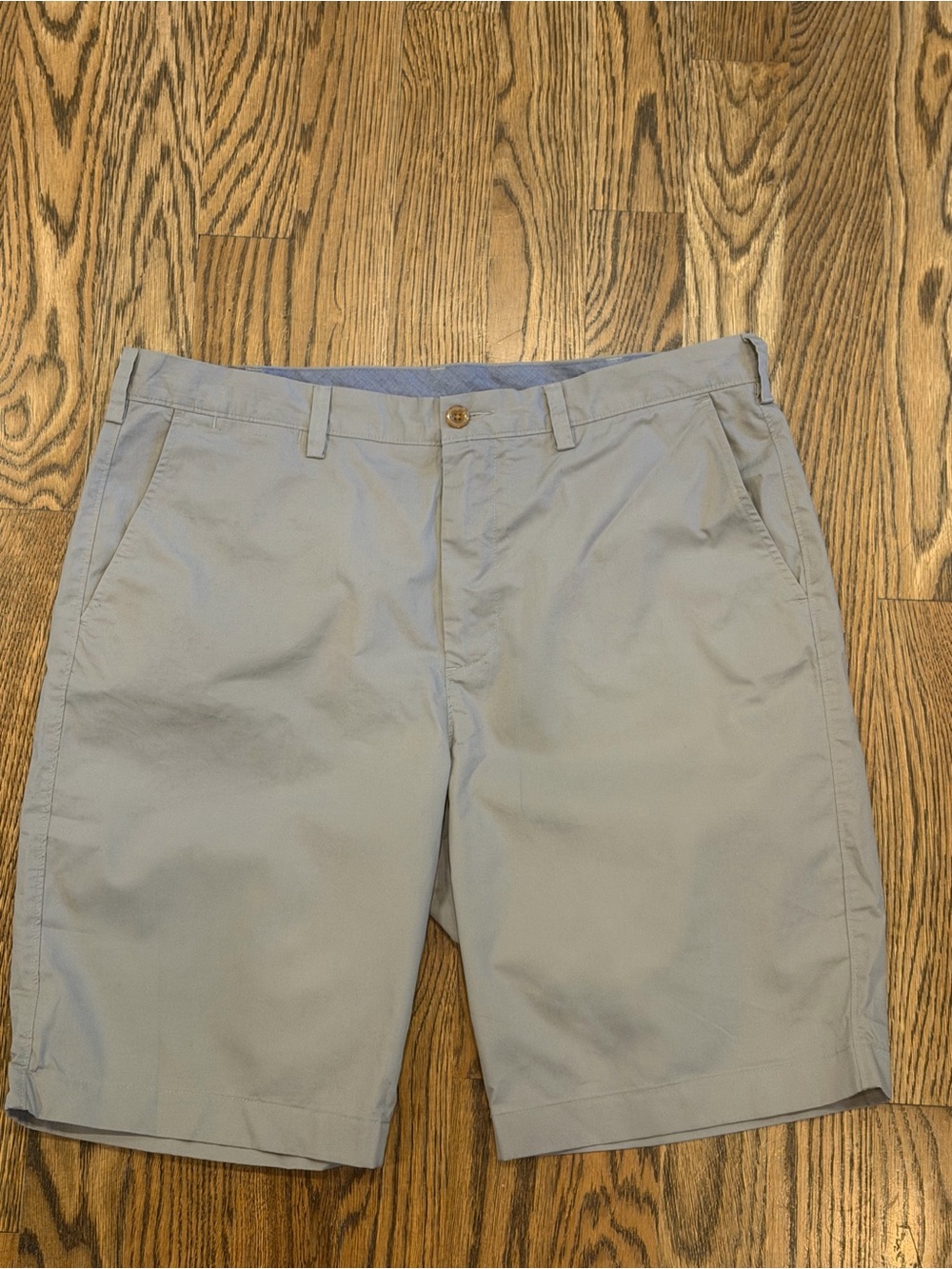 J. Crew Men's Light Gray Flat-Front Chino Shorts